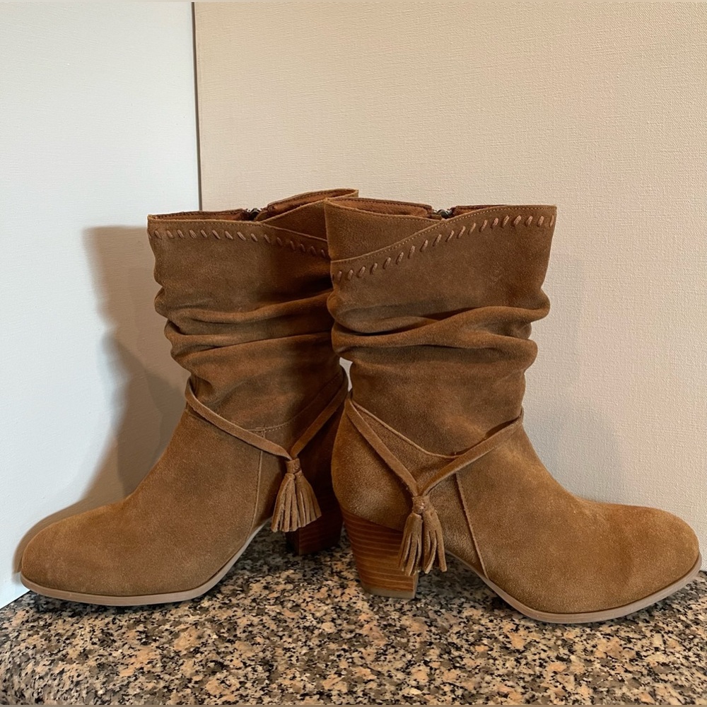 Coastal Cowgirl- Minnetonka Suede - Calf High Boot - 10
